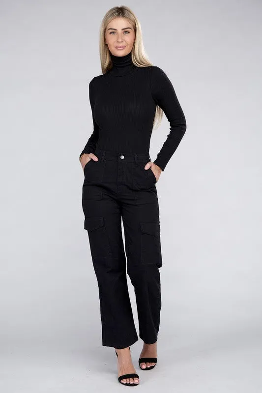 Ambiance Apparel Everyday Wear Elastic-Waist Cargo Pants
