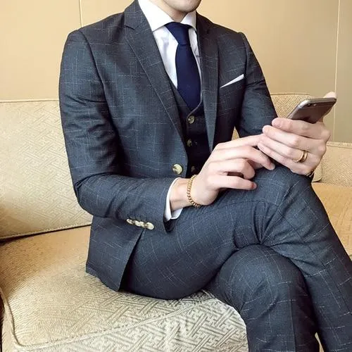 Angelo Ricci™ (Jacket Vest Pants) Business Formal Suit