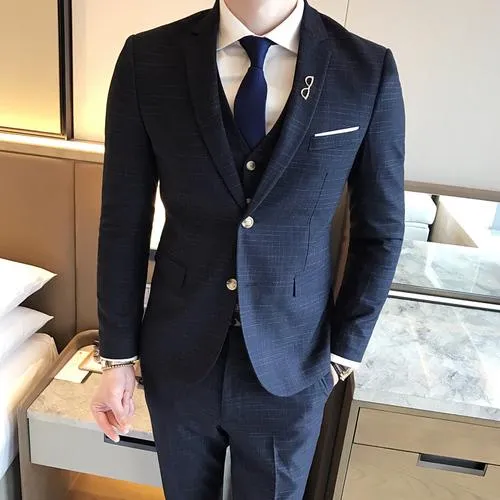 Angelo Ricci™ (Jacket Vest Pants) Business Formal Suit