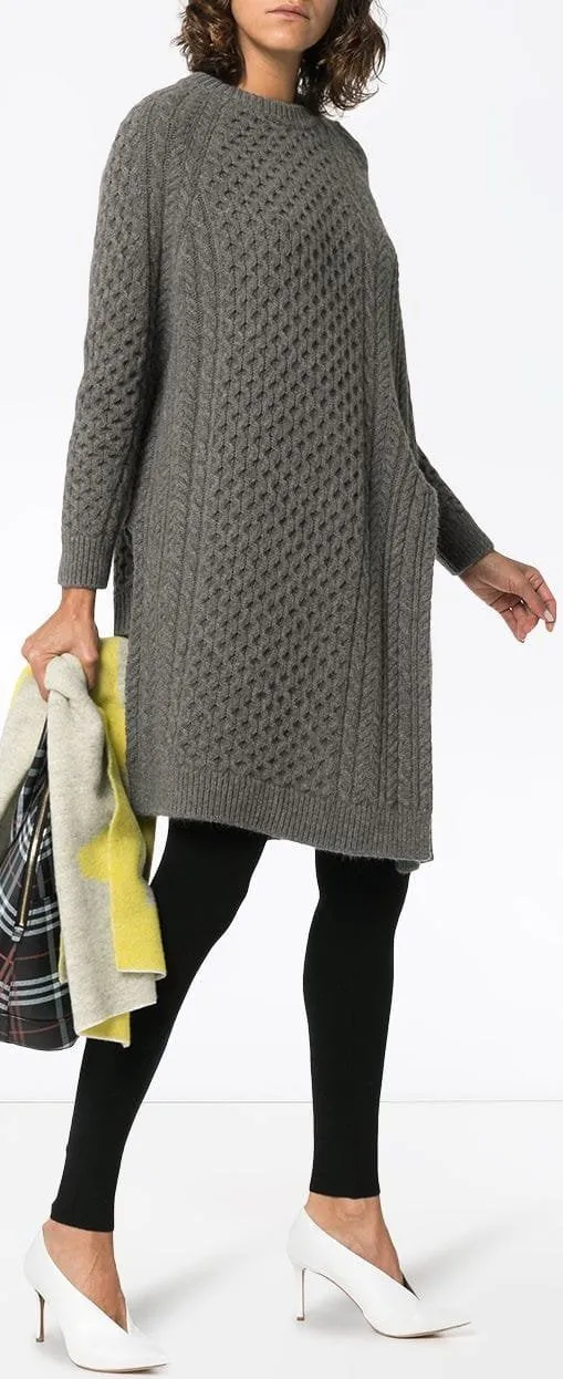 Asymmetric Cable Knit Jumper