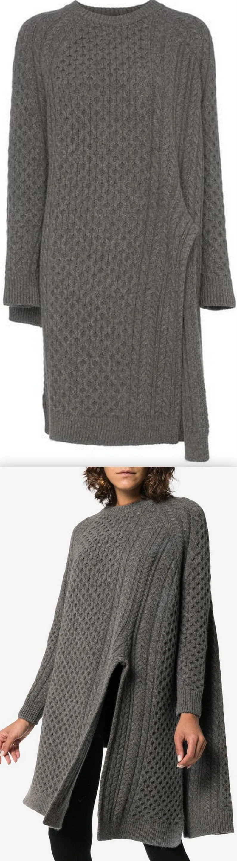 Asymmetric Cable Knit Jumper