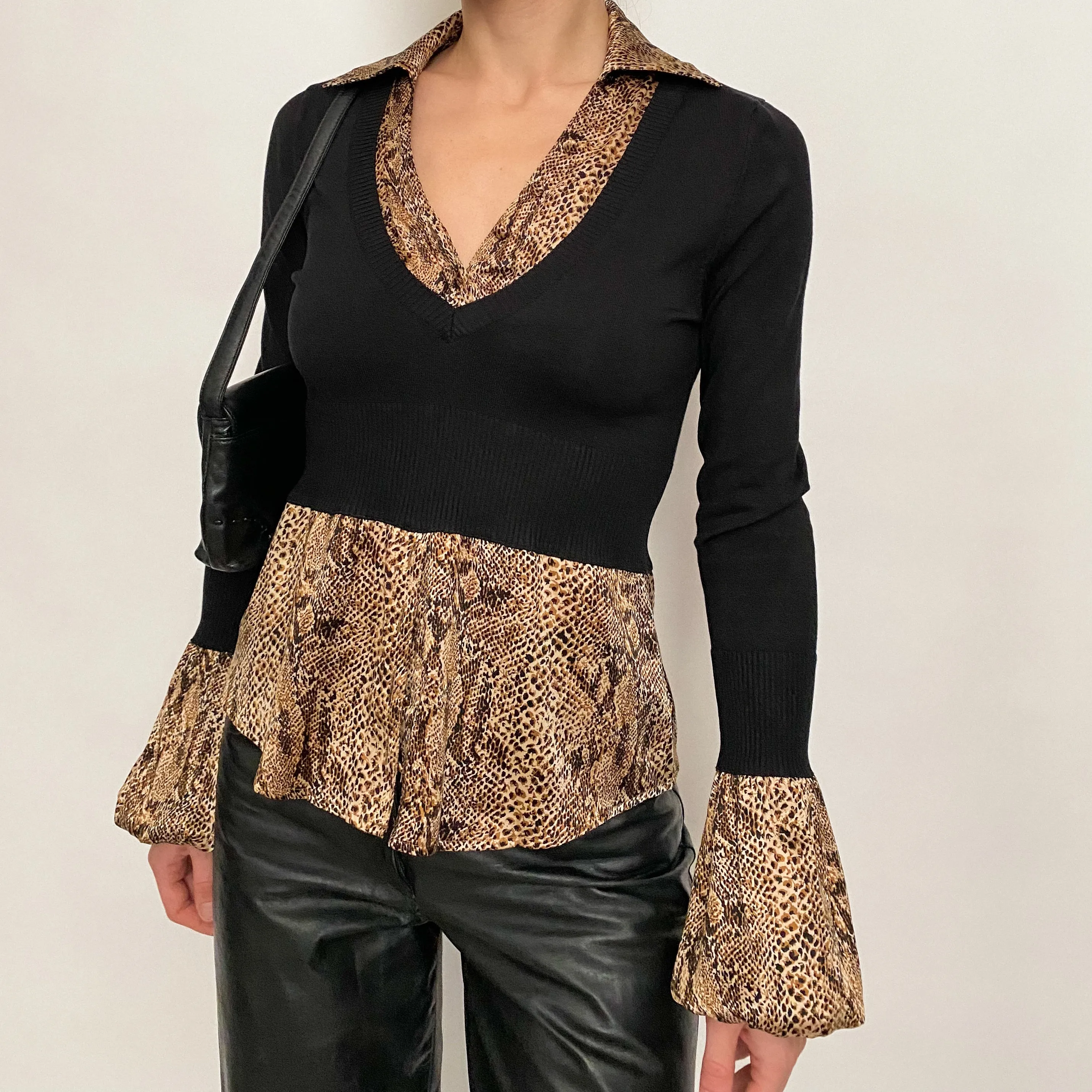 bebe layered top - xs