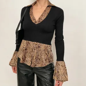 bebe layered top - xs