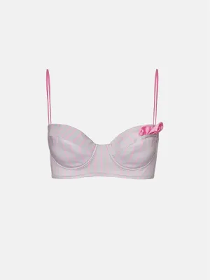 Billie Bra Grey/Pink Pinstripe