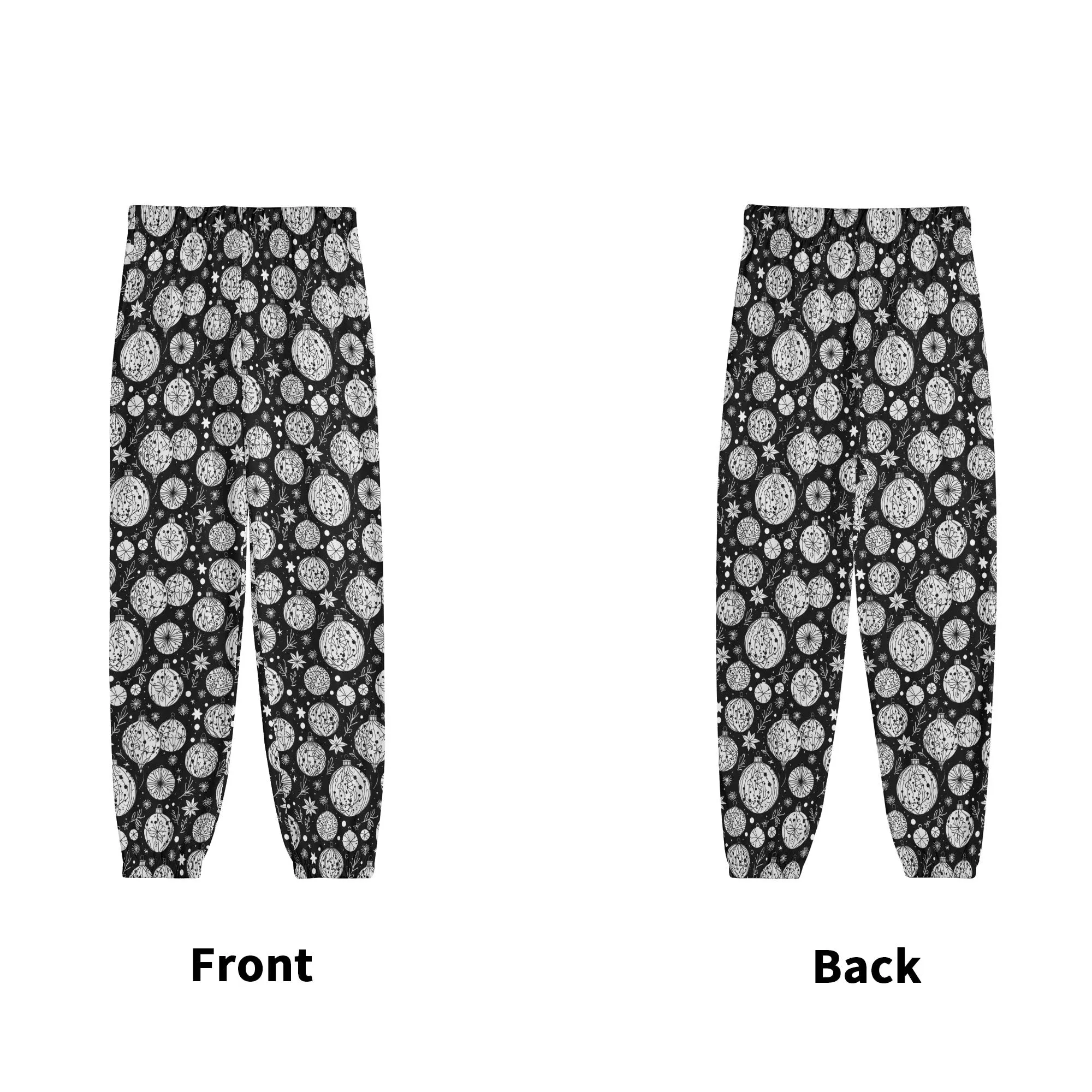 Black and White Ornament Unisex Adult Long Track Pants