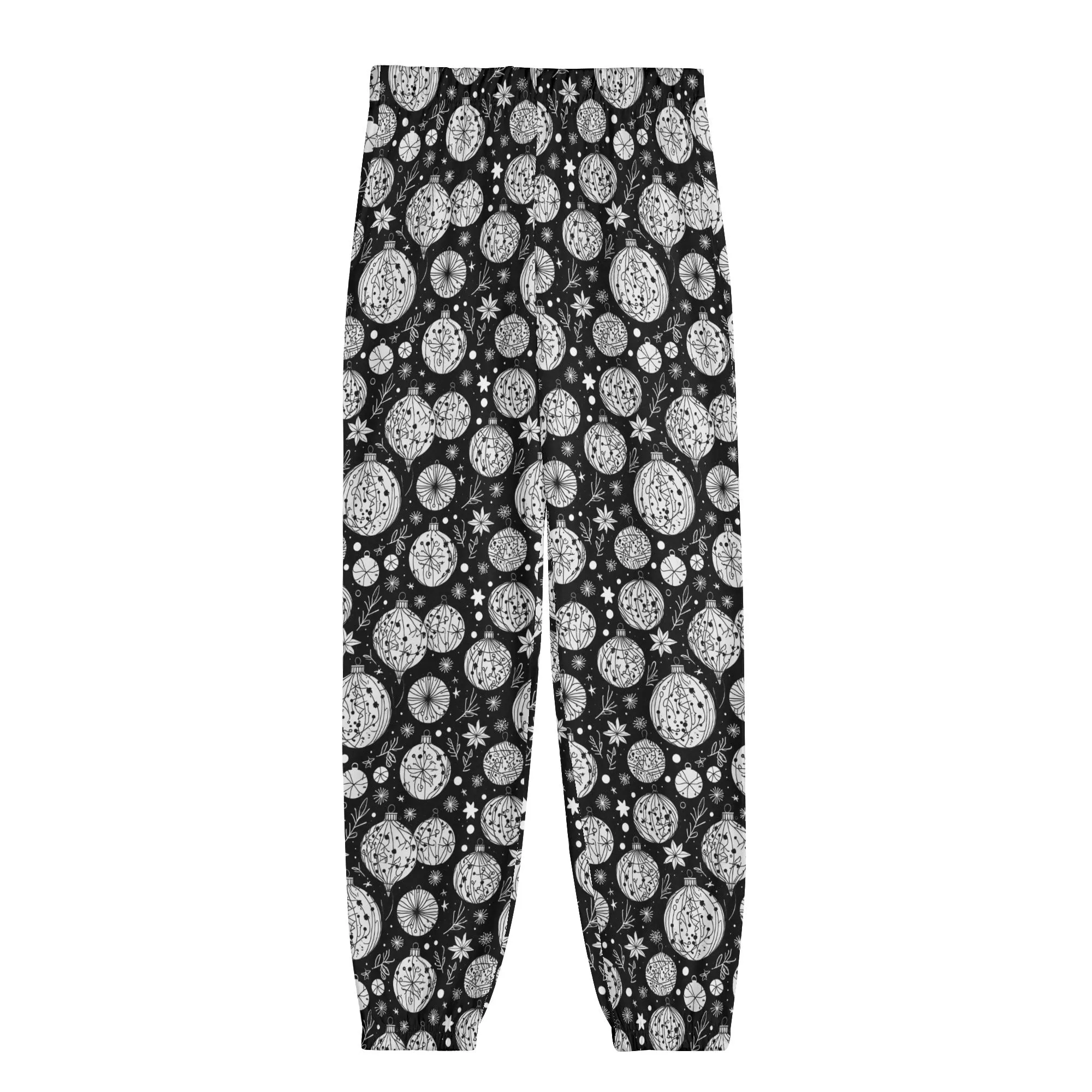 Black and White Ornament Unisex Adult Long Track Pants