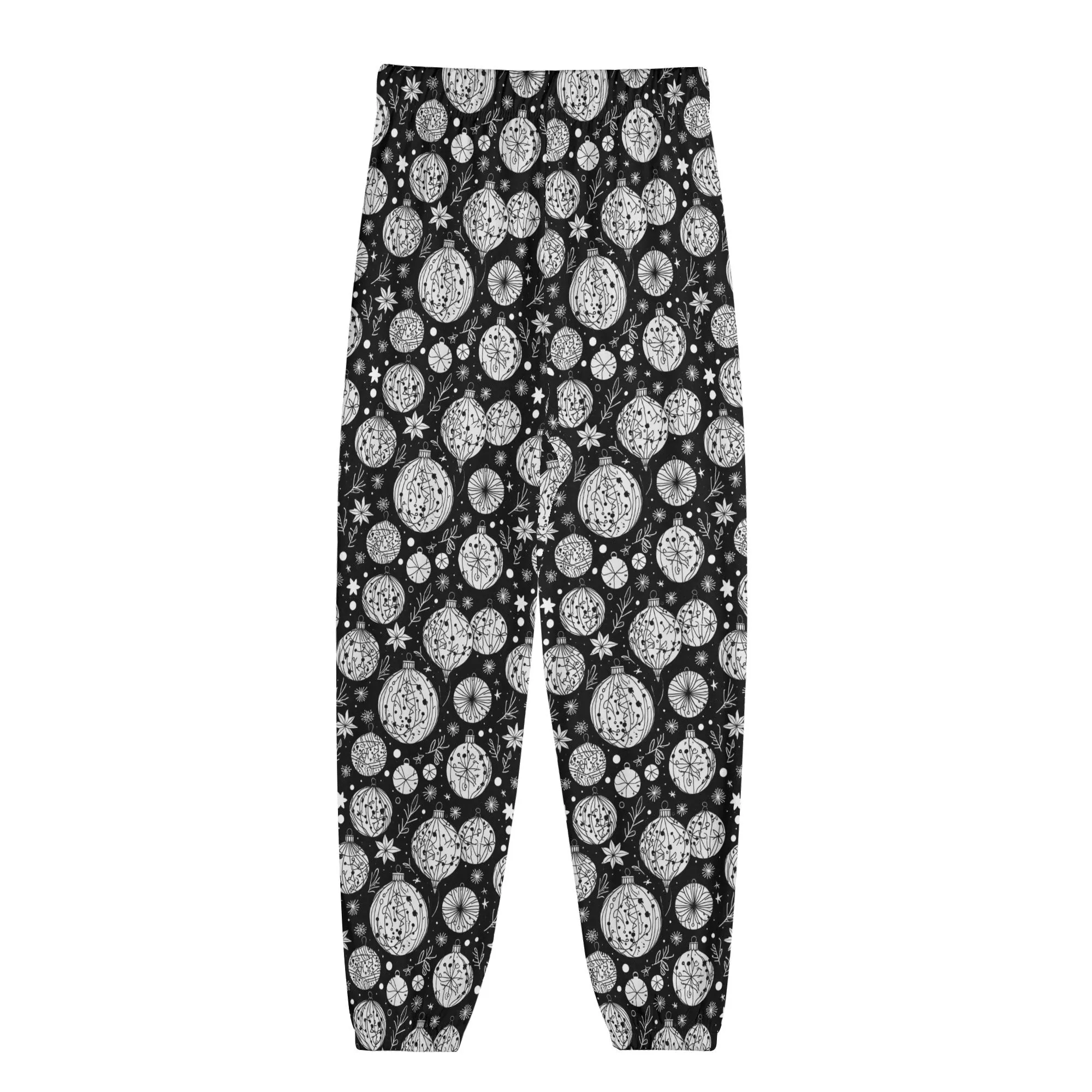 Black and White Ornament Unisex Adult Long Track Pants