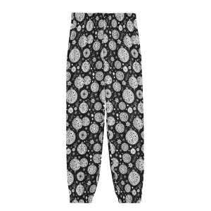 Black and White Ornament Unisex Adult Long Track Pants