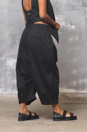 Black Cotton Baggy Pants