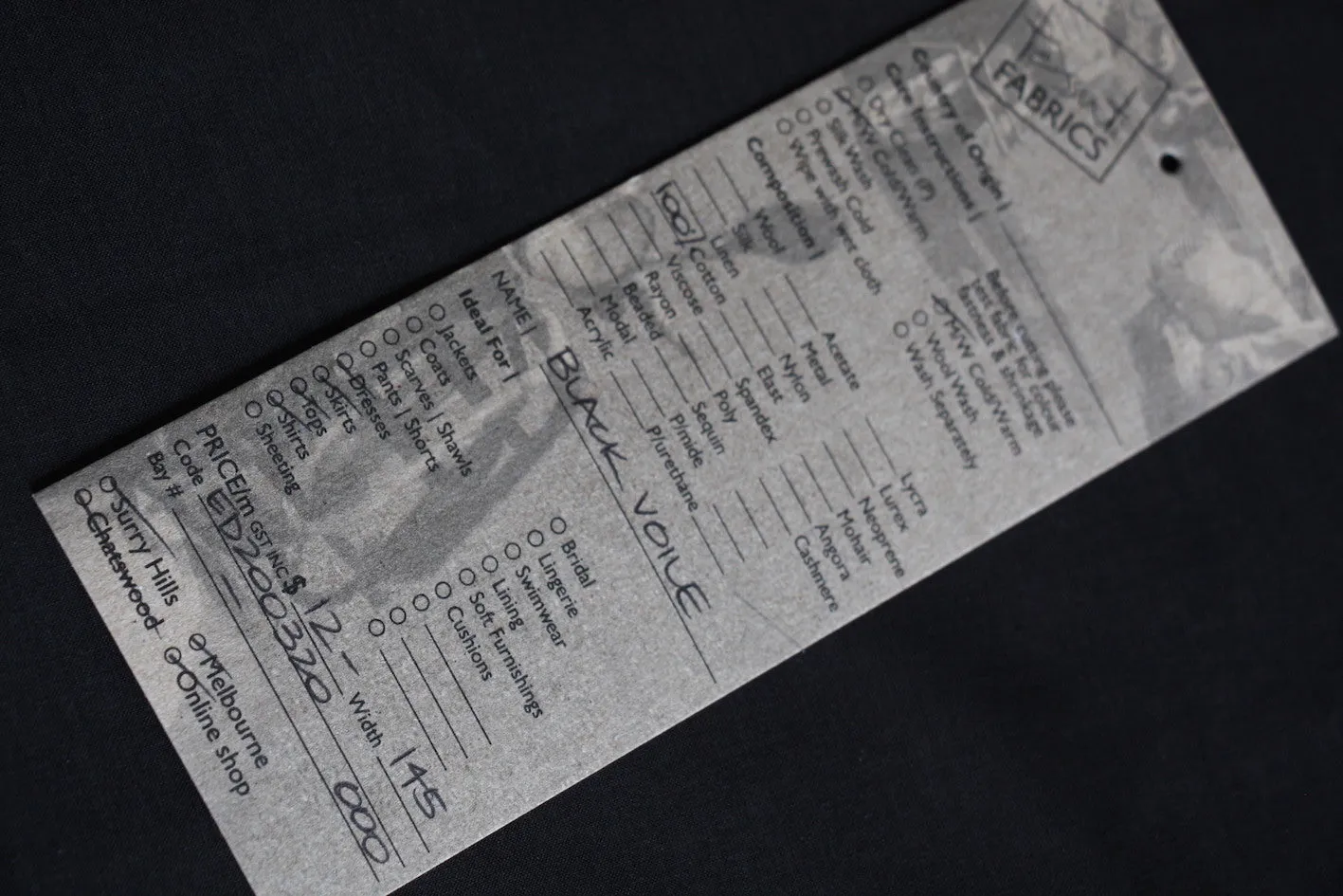 Black Cotton Voile