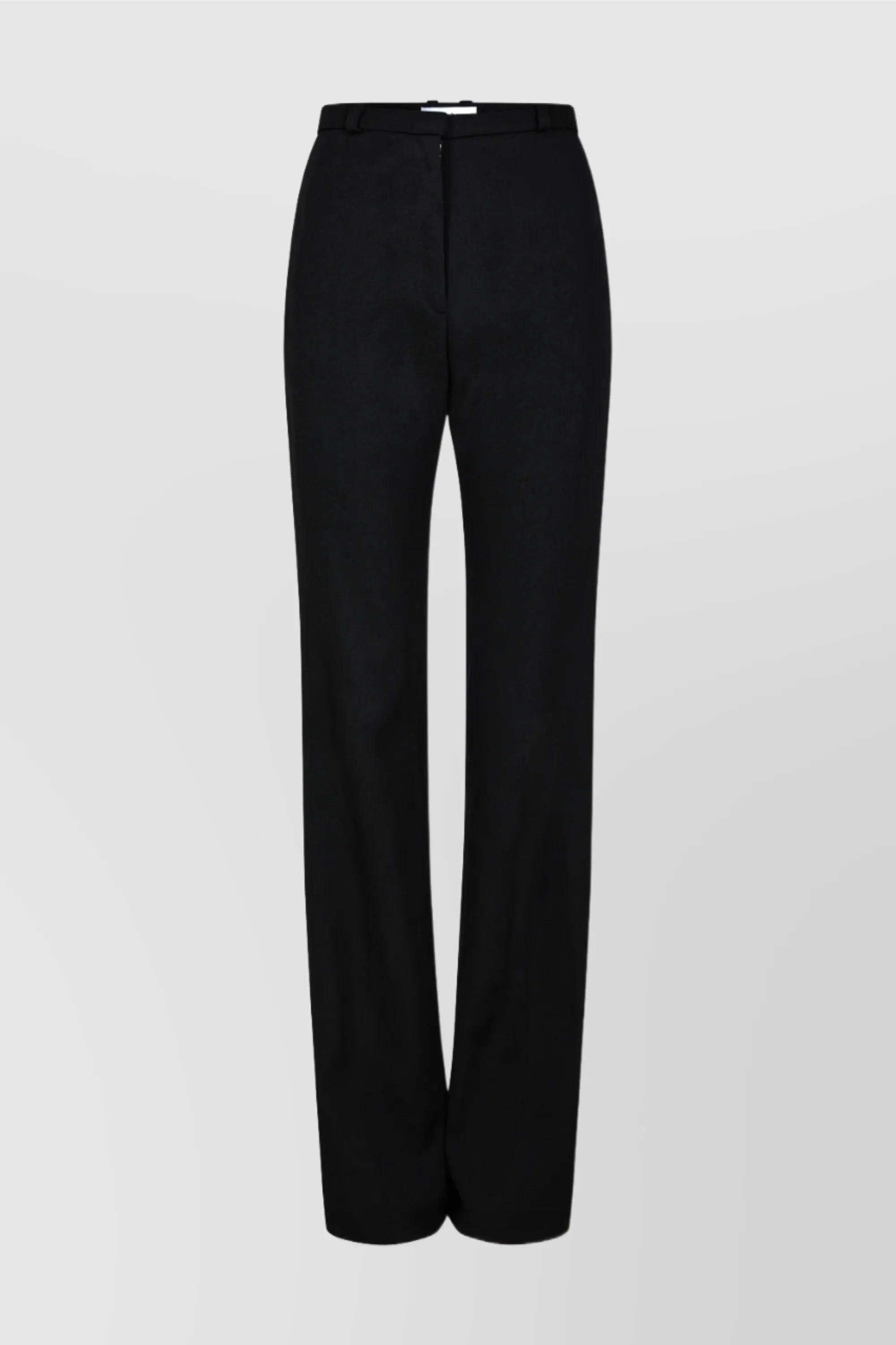 Black velvet straight leg tailoring pants