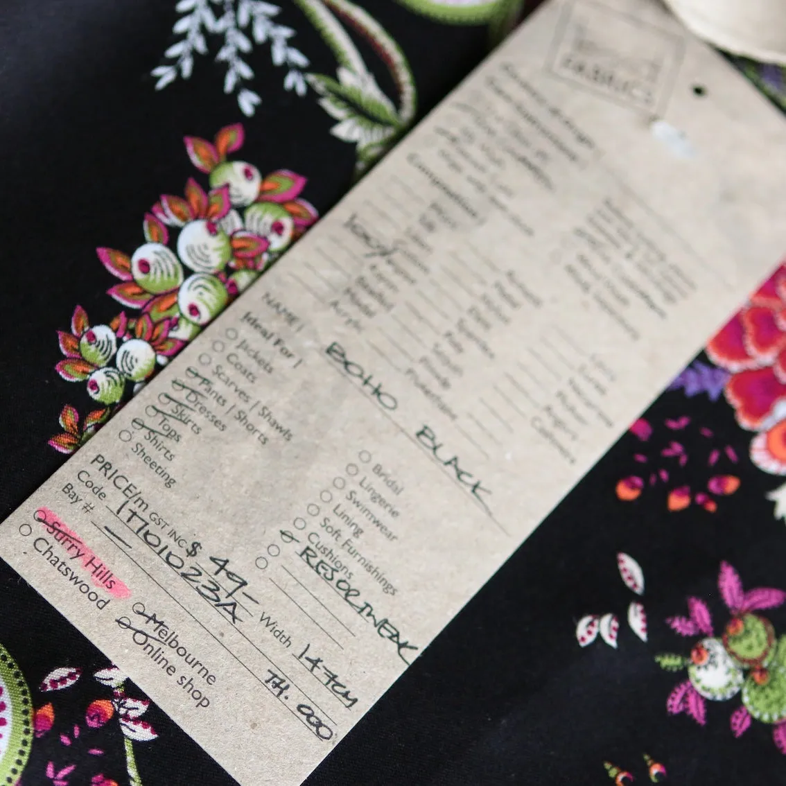 Boho Black Viscose