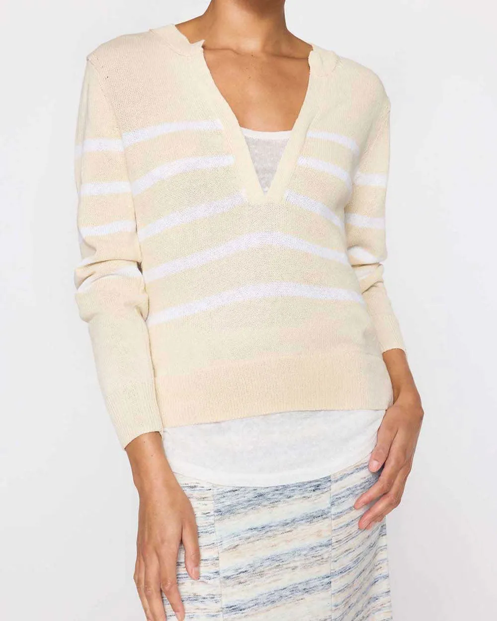 Calla Ivory Roan Layered Stripe Henley