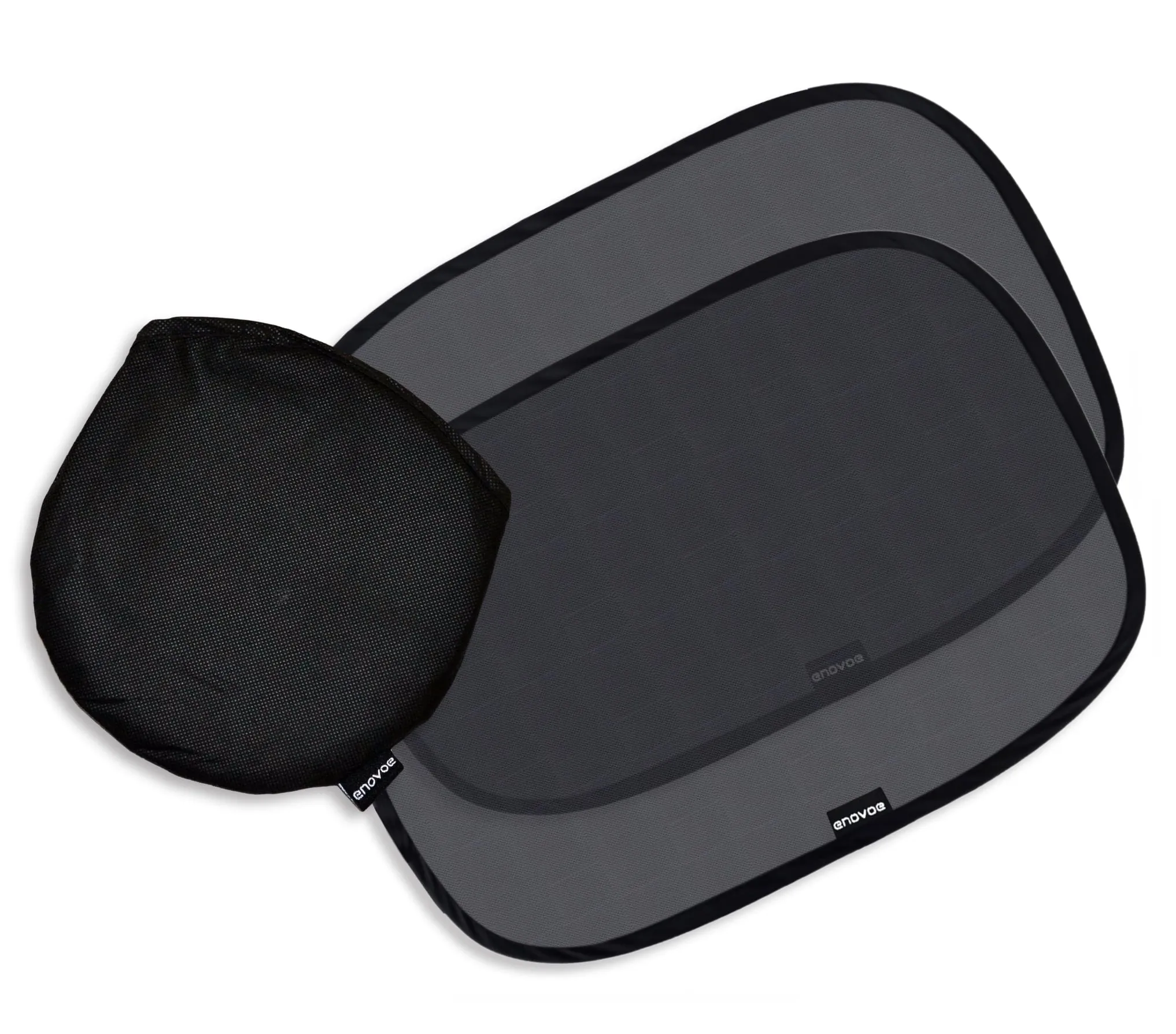 Car Window Shade - (2 Pack ) - 19"x12" Cling Sunshade For Car Windows - Sun, Glare And UV Rays Protection For Your Child - Baby Side Window Car Sun Shades By Enovoe