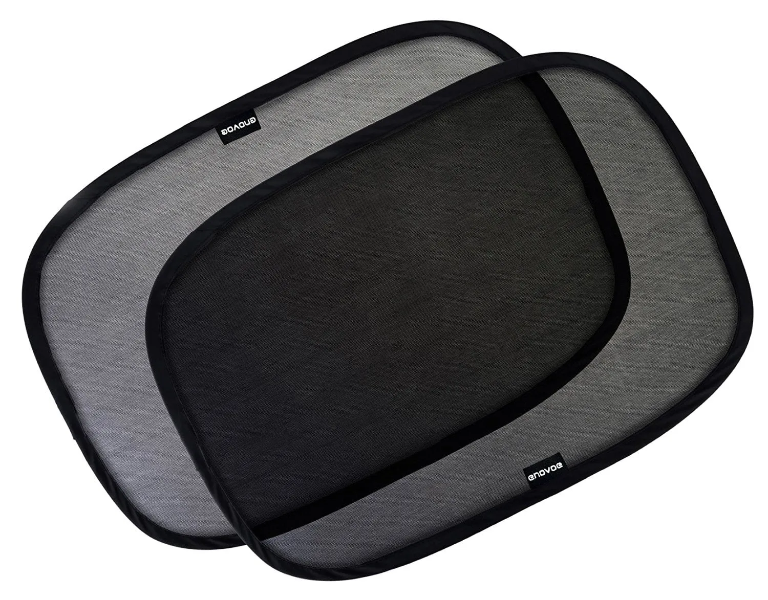 Car Window Shade - (2 Pack ) - 19"x12" Cling Sunshade For Car Windows - Sun, Glare And UV Rays Protection For Your Child - Baby Side Window Car Sun Shades By Enovoe