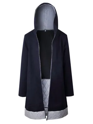 Casual Women Patchwork Hooded Coats