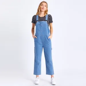 Christina Crop Overall (70s Blue)