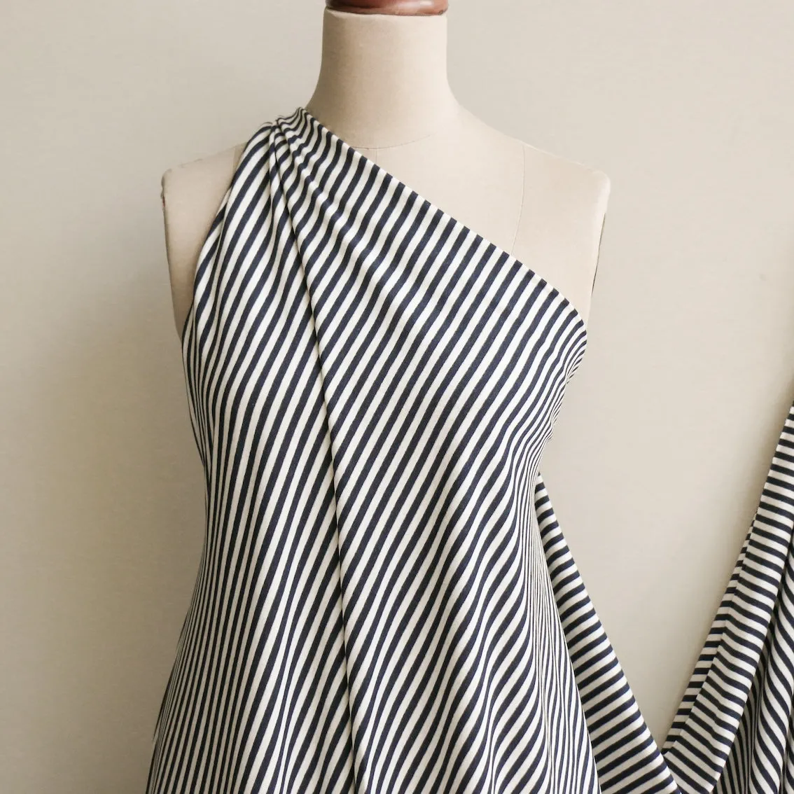 Como Stripe Oatmeal/Navy Stripe Jersey