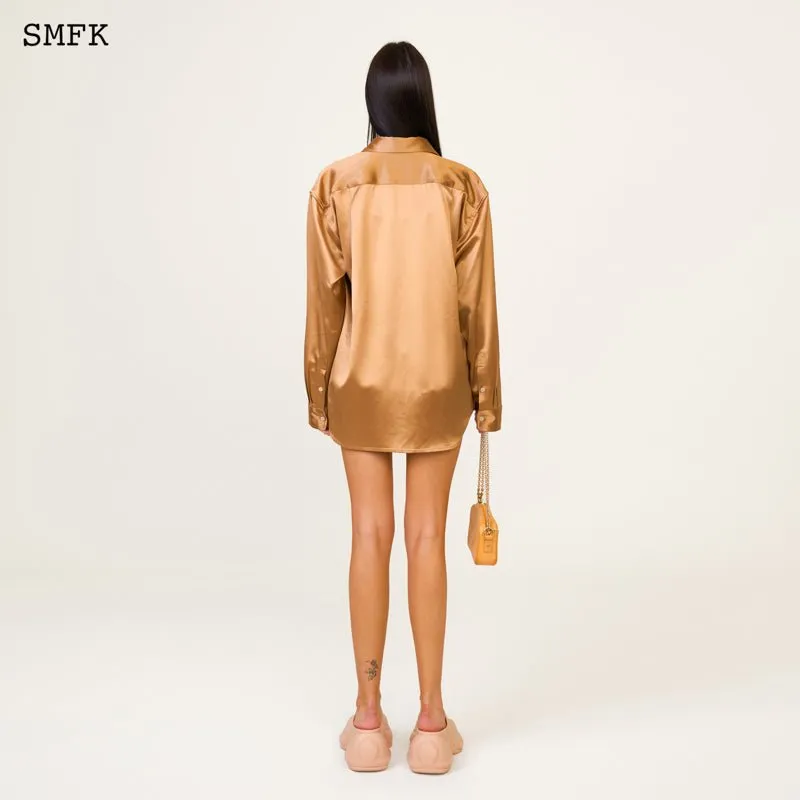 Compass Golden Snake Satin Loose Shirt