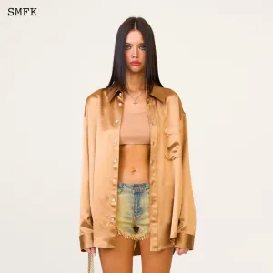 Compass Golden Snake Satin Loose Shirt