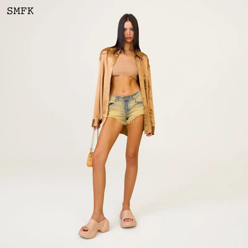 Compass Golden Snake Satin Loose Shirt