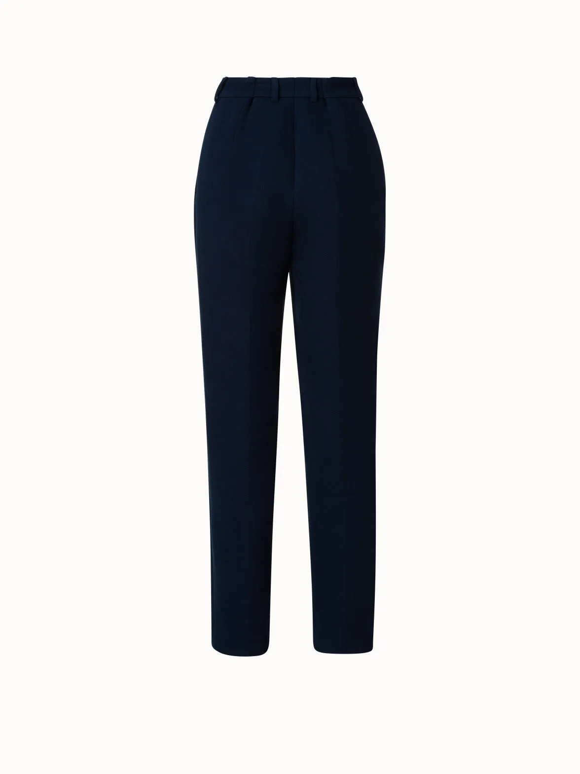 Cotton Double-Face Pleated Tapered Pants