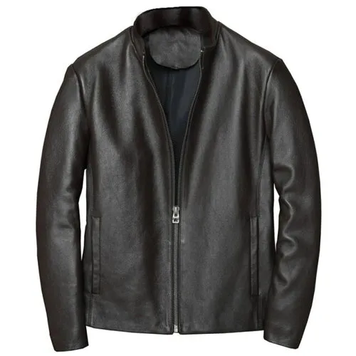 Cowhide Coat For Men Business Casual Genuine