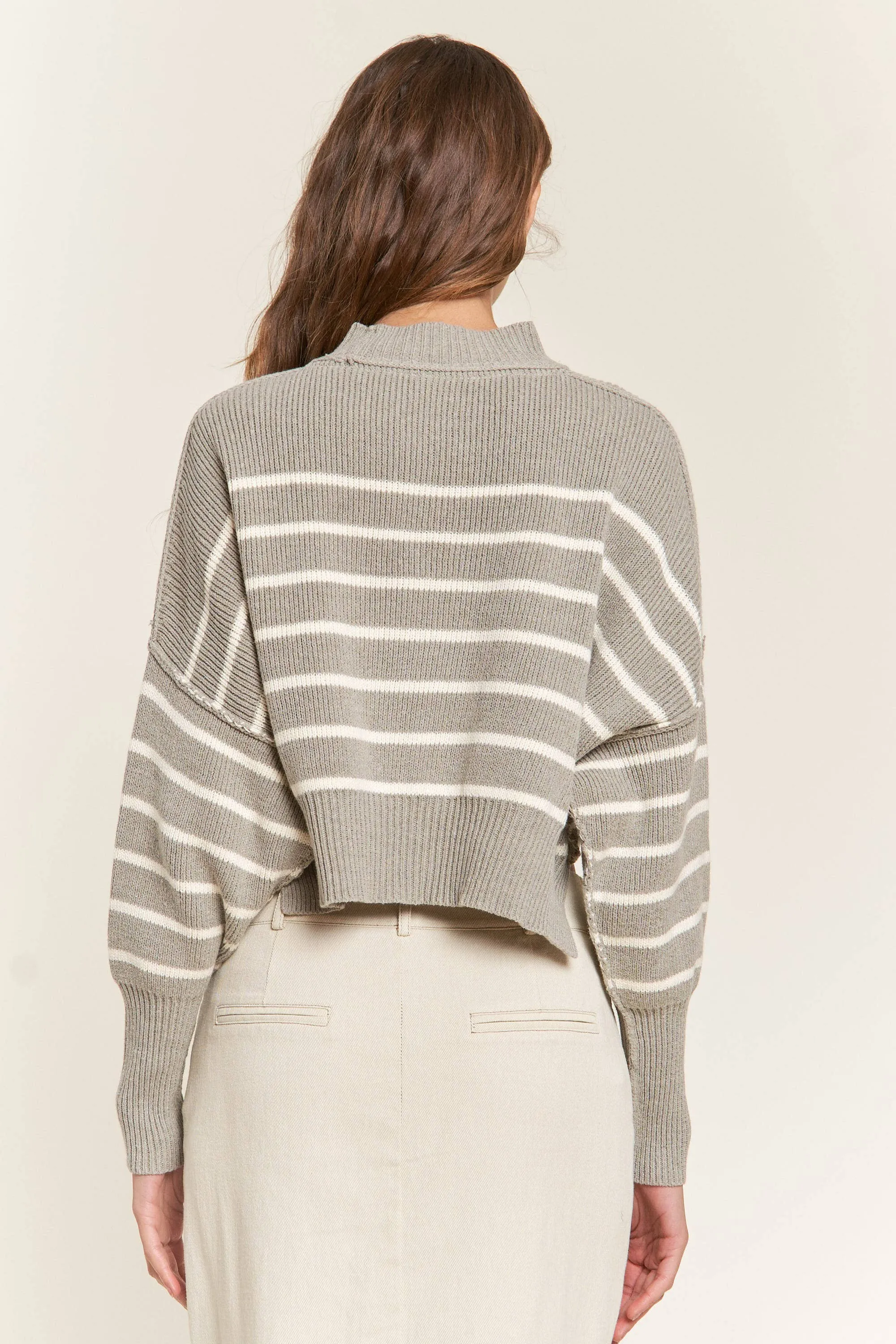 Cropped Long Sleeve Sweater