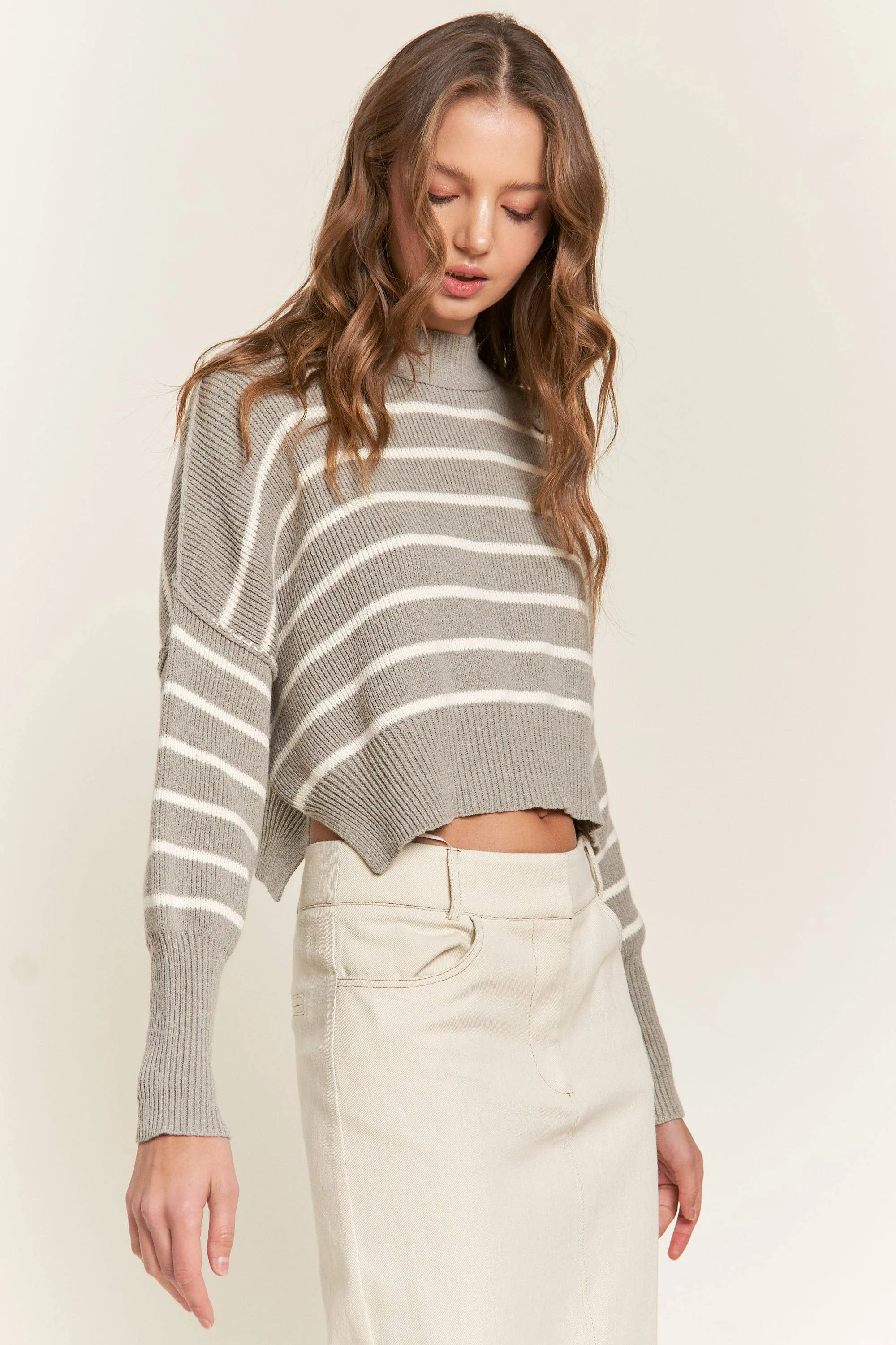 Cropped Long Sleeve Sweater