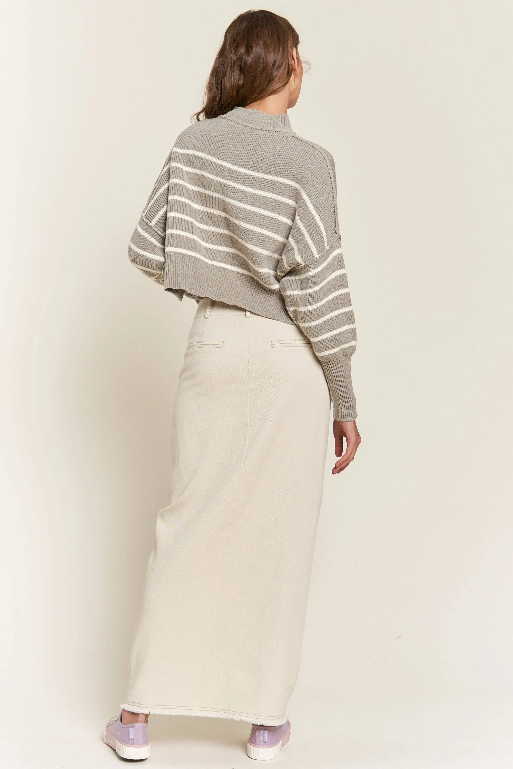 Cropped Long Sleeve Sweater