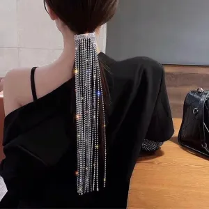 Crystal Elegance Tassel Hair Accessories for Luxe Celebrations