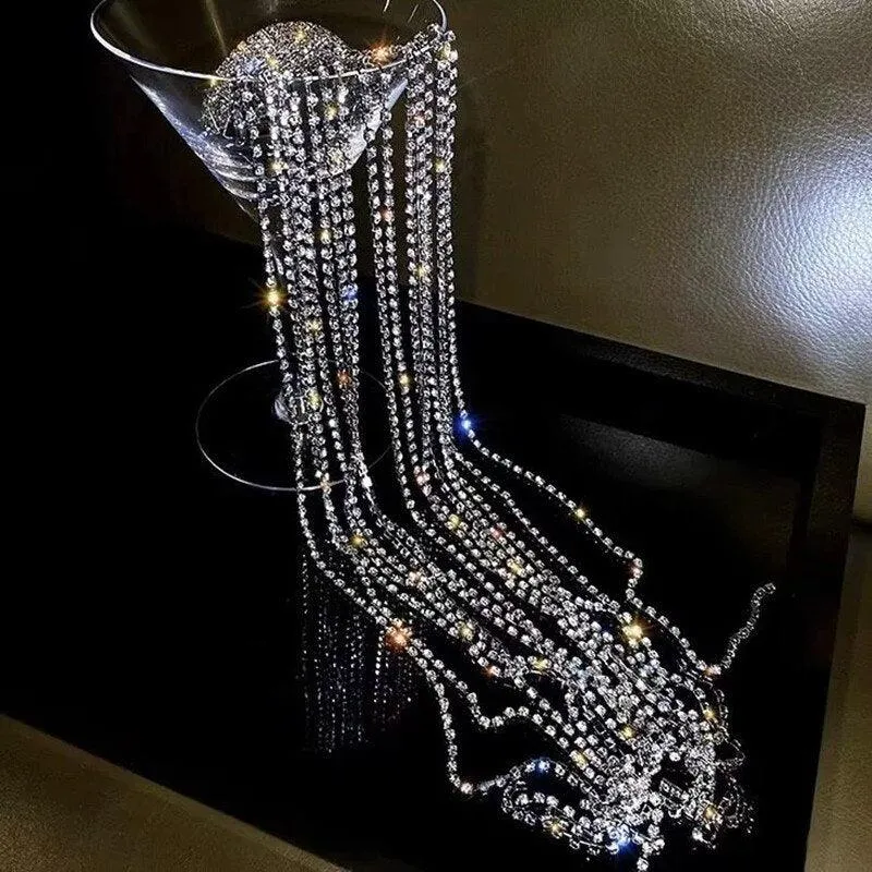 Crystal Elegance Tassel Hair Accessories for Luxe Celebrations
