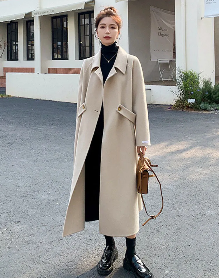 Double-Sided Cashmere Winter Mid-Length High-End Woolen Women's Coat