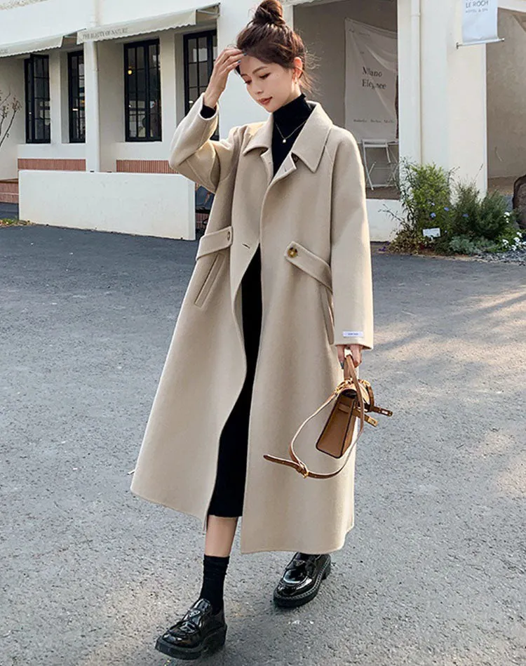 Double-Sided Cashmere Winter Mid-Length High-End Woolen Women's Coat