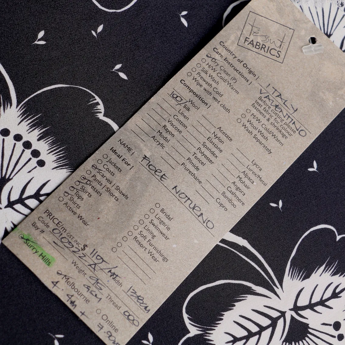 Fiore Noturno - Silk Crepe De Chine