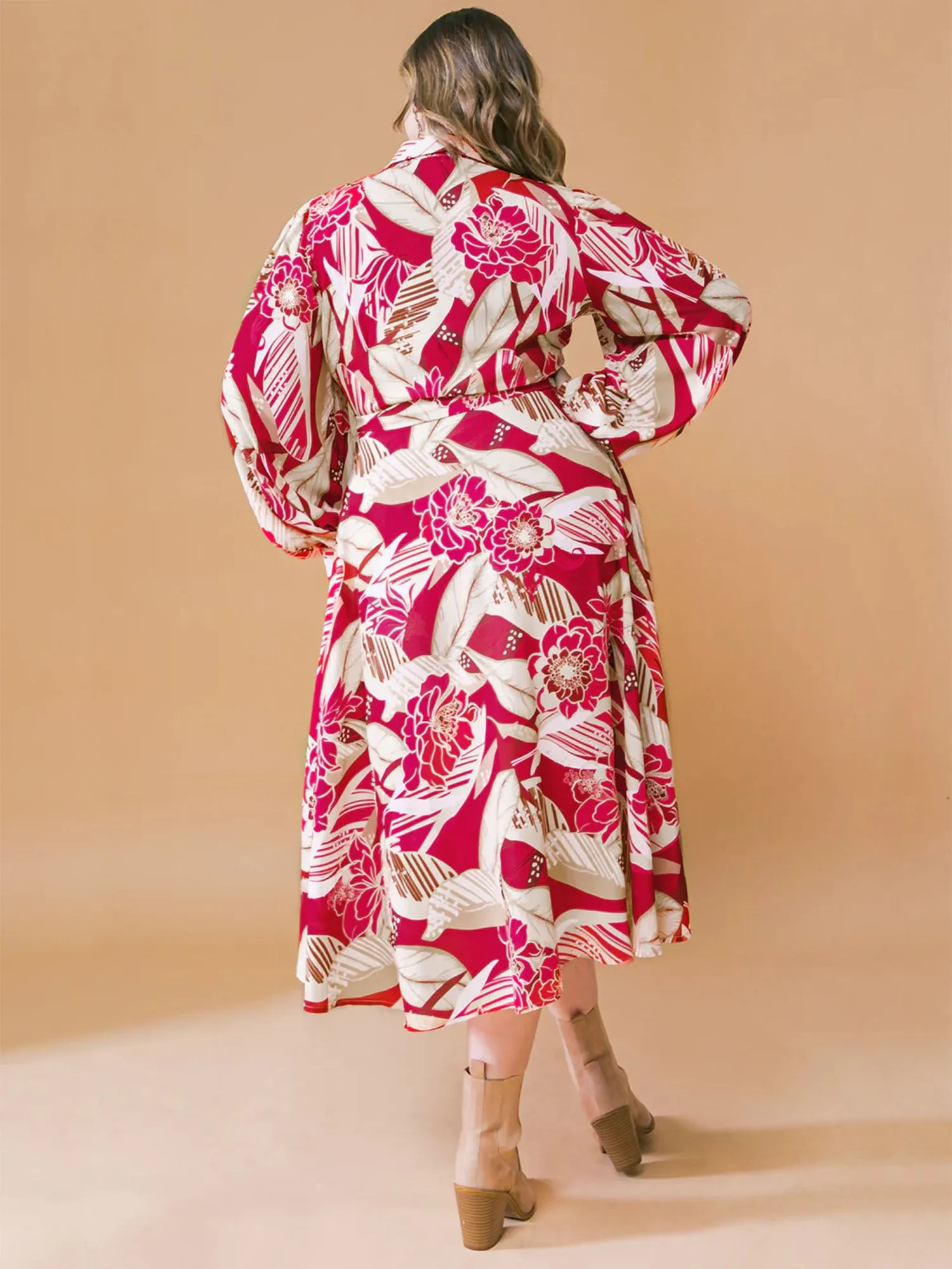 Flying Tomato Plus Button Front Waist Tie Shirt Dress - Brands We Love