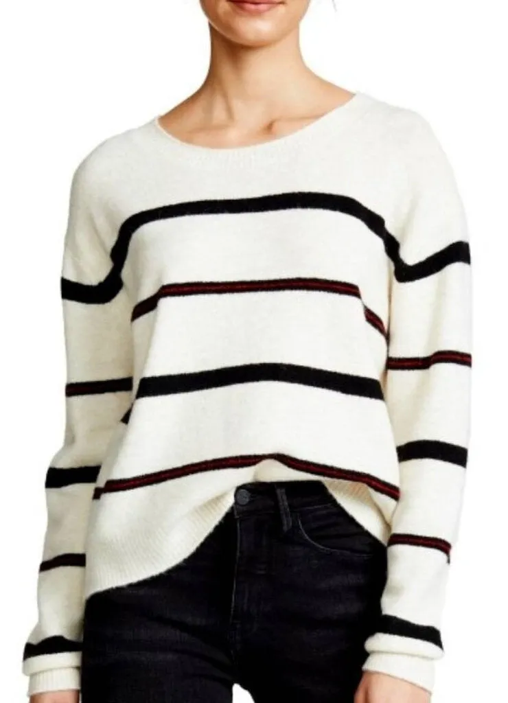 Frame Slouchy Wool Crewneck Striped Sweater - Size XS