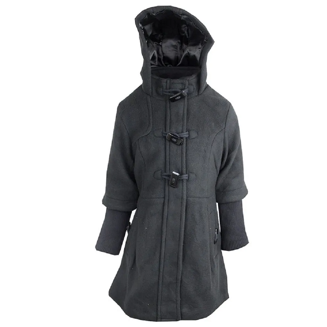 Girls Brave Soul Hooded Fully Lined Knitted Ribbed Sleeves Winter Coats