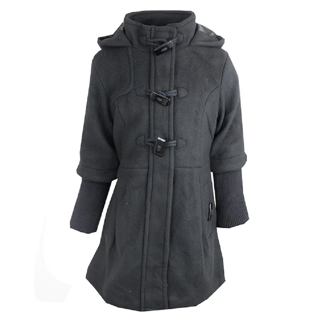 Girls Brave Soul Hooded Fully Lined Knitted Ribbed Sleeves Winter Coats