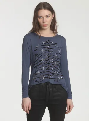 Graphic Riley LS Tee - Cadett Tiger Galaxy