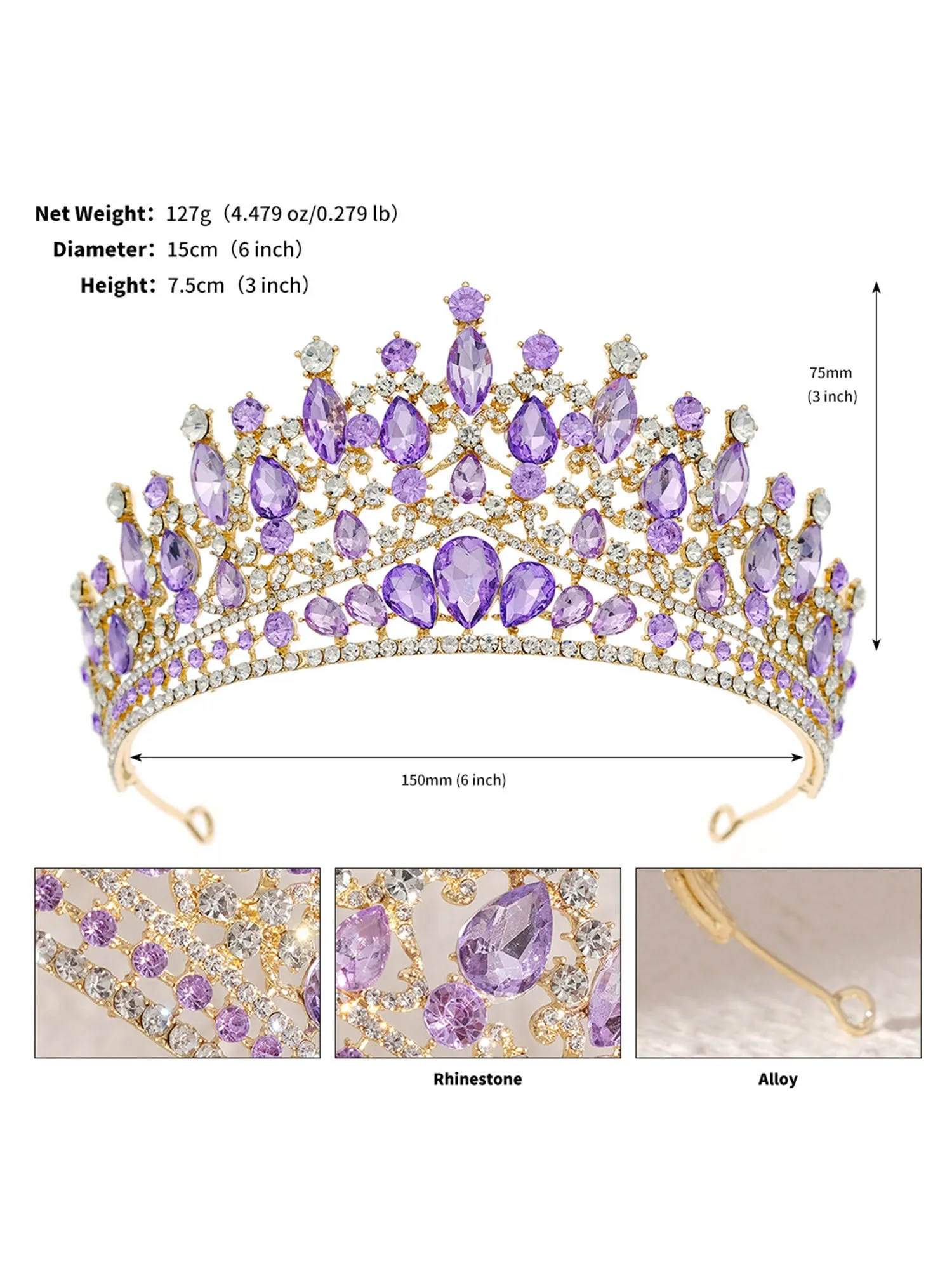 Hair Accessories Alloy Rhinestone Crowns