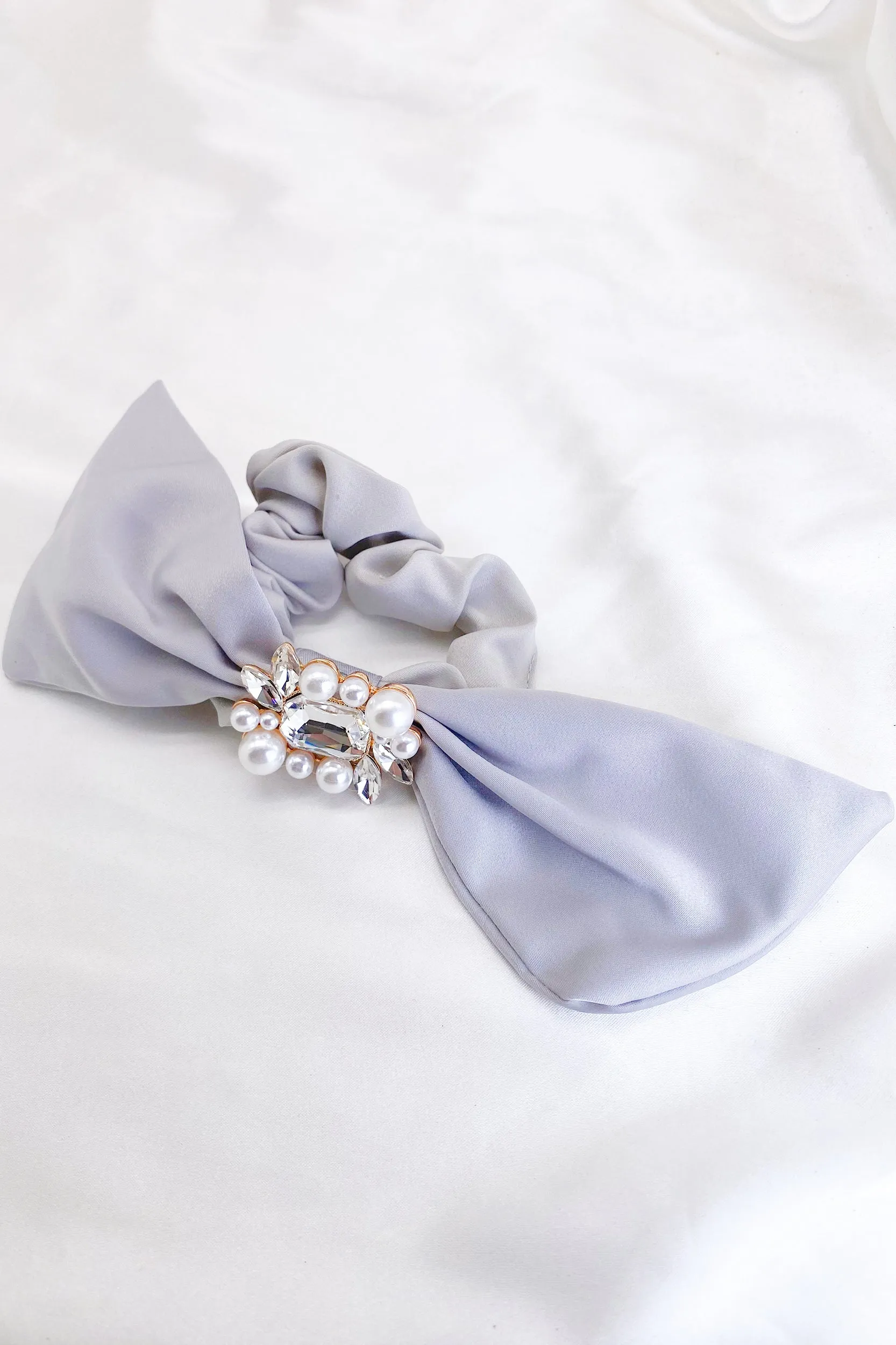 Helena Pearl Crystal Bow Hair Tie