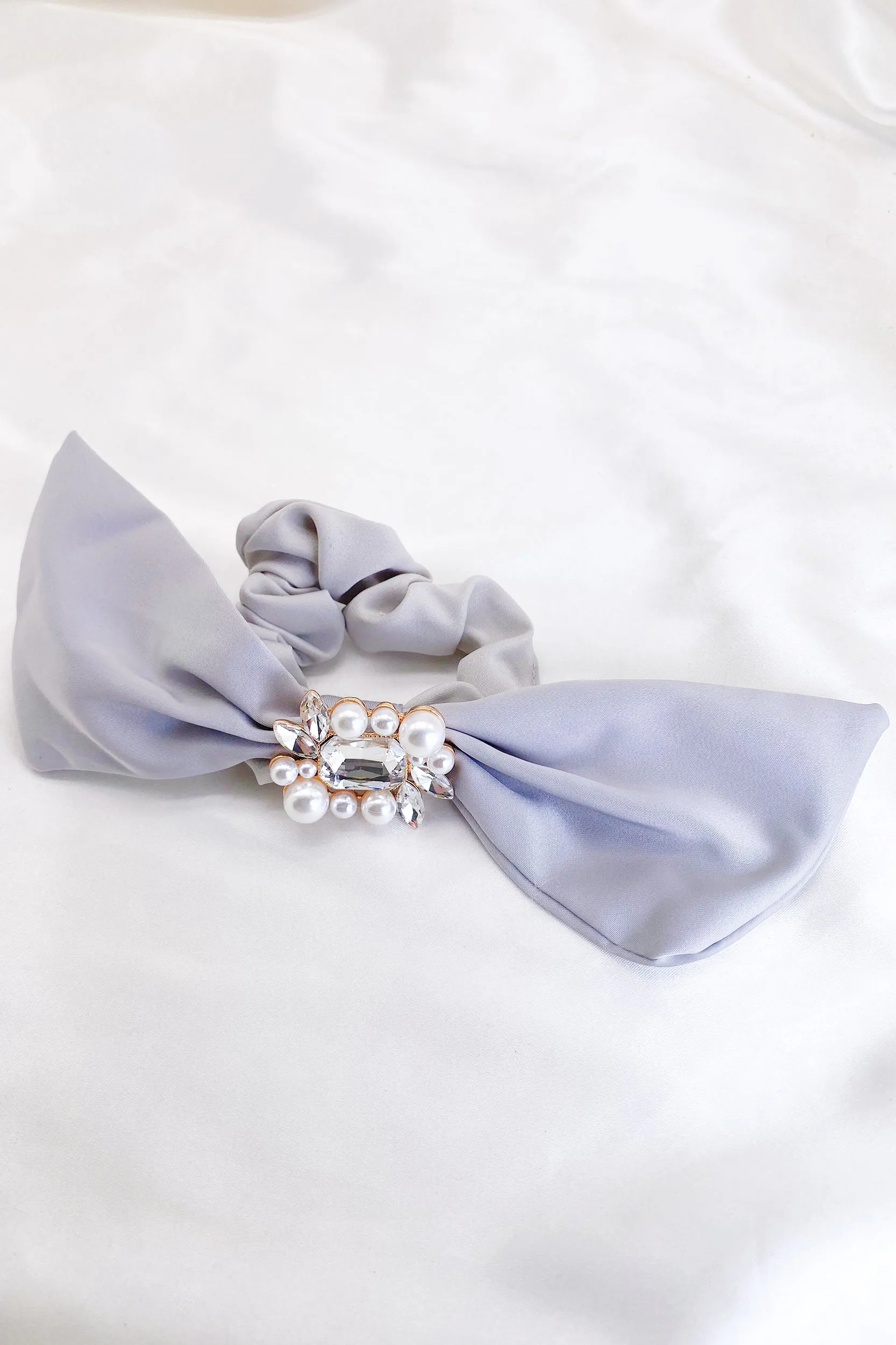Helena Pearl Crystal Bow Hair Tie