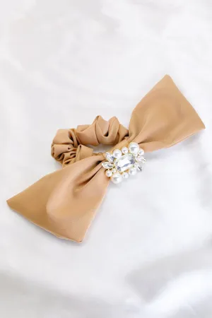 Helena Pearl Crystal Bow Hair Tie