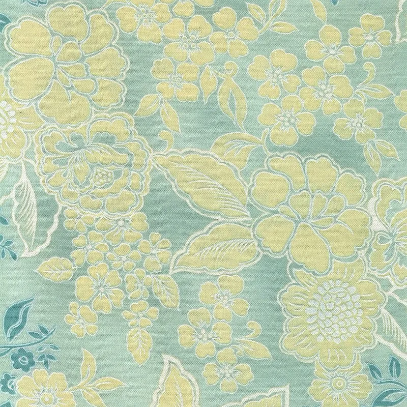 Hoffman California Fabrics Papillon Floral on Green Cotton Prints