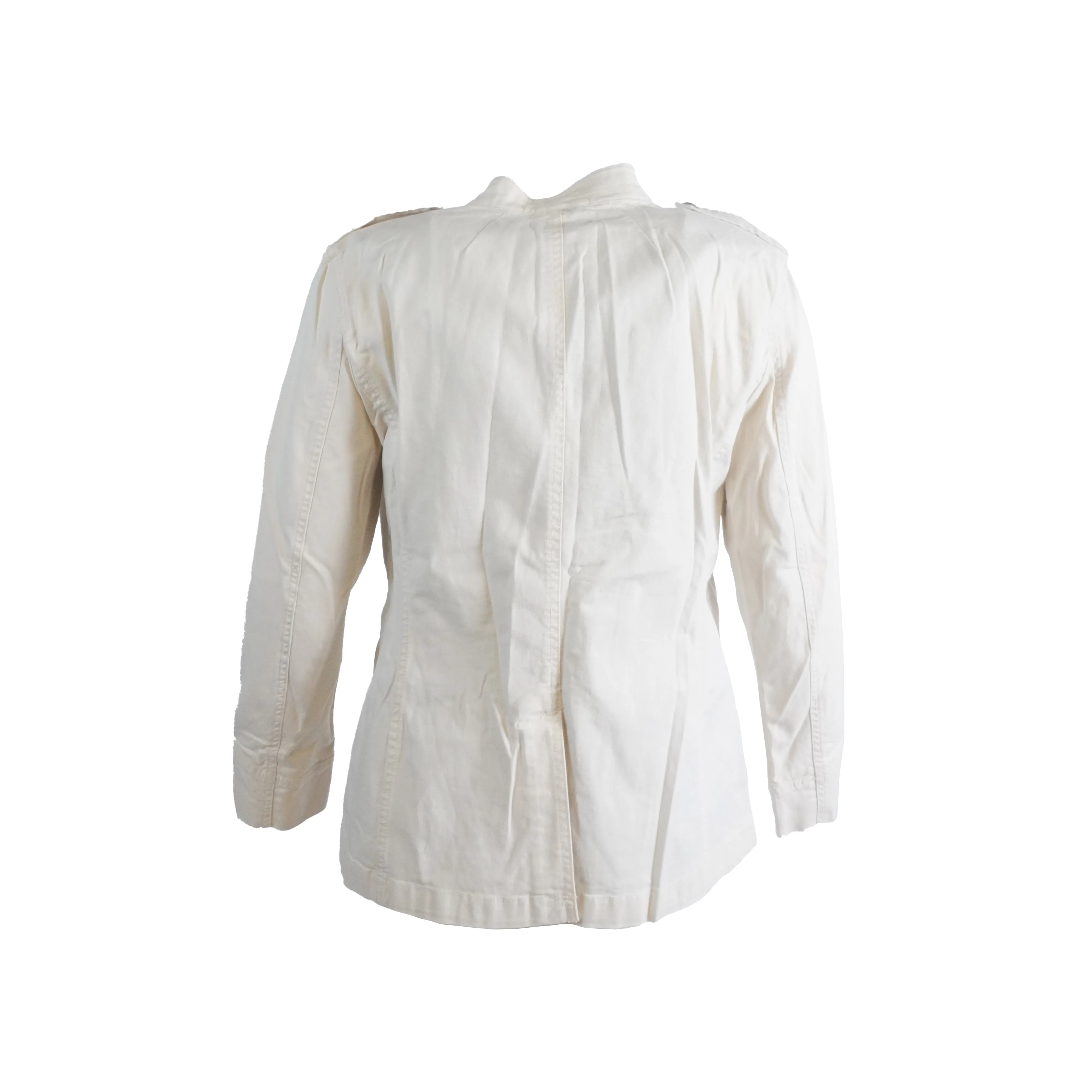 Lauren Ralph Lauren Women's Button Up Military Jacket Winter Cream Size 10