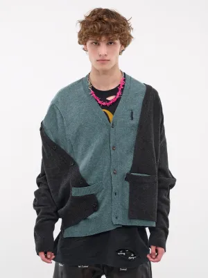 Layered Cardigan (56KN161-BLACK/GREEN)