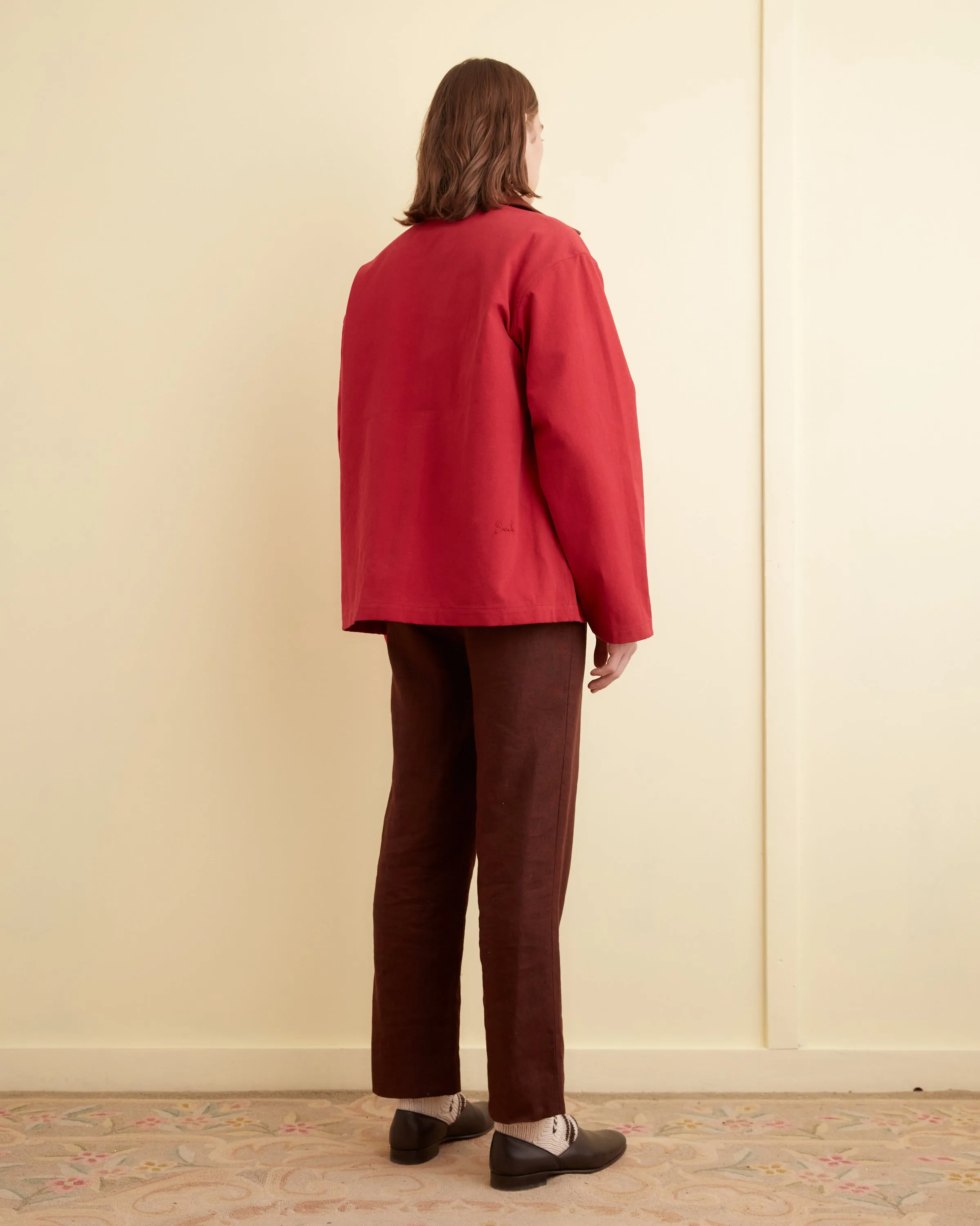 Leather Tab Jacket - Flame