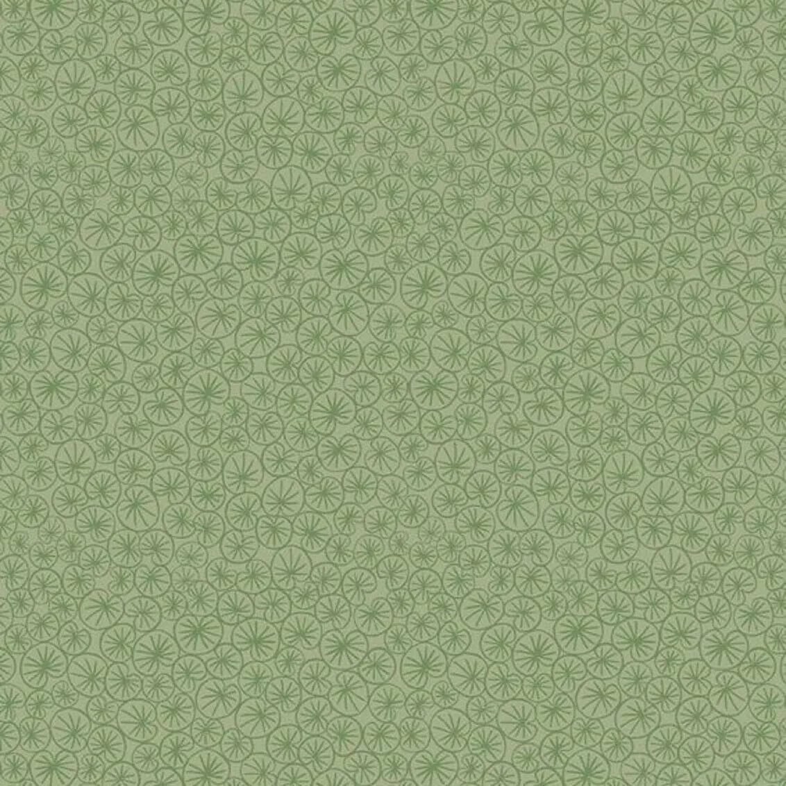 Lewis & Irene The Village Pond Marigold Leaves On Grass Green Cotton Prints