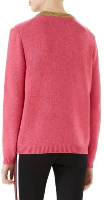 Long Sleeve Cat Tea Cup Studded Sweater